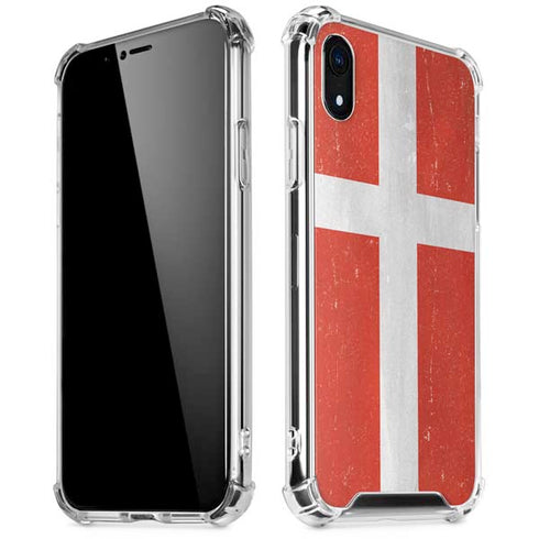 Denmark Flag Distressed iPhone XR Clear Case